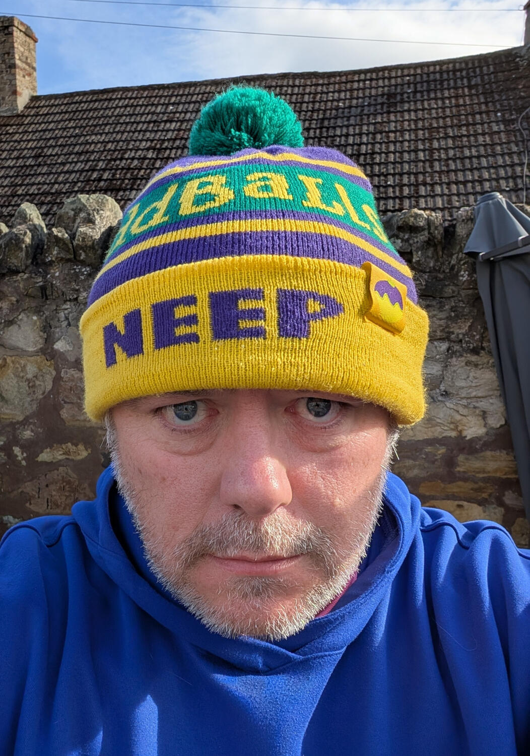 Ed wearing a Neep hat